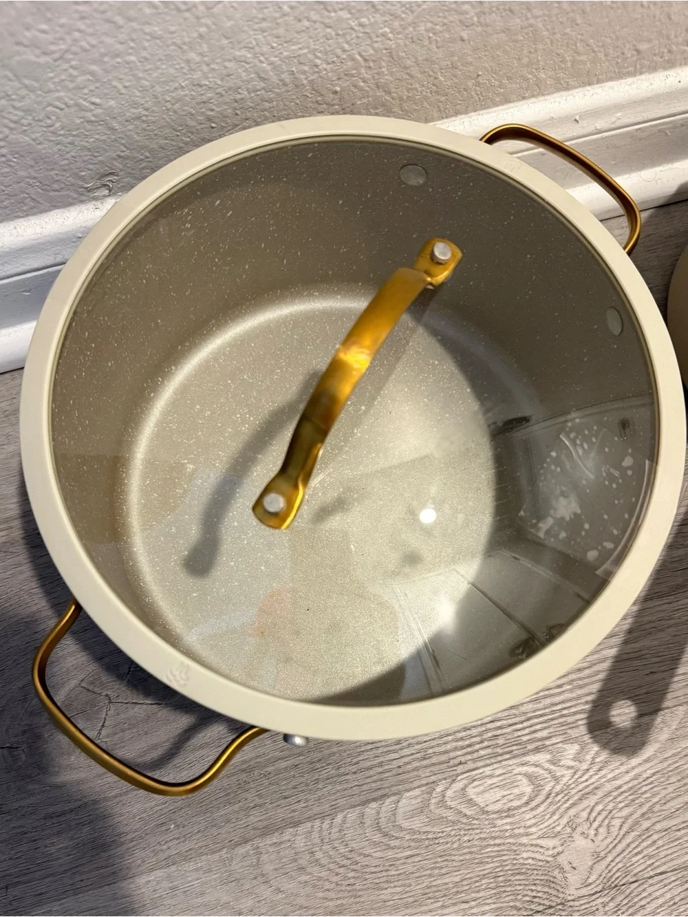 Thym & Table Granite 3 Pcs Ceramic Nonstick Cookware Tube & Gold